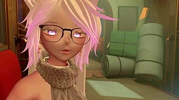 Busty Anime Babe Rides Hard in Public Train