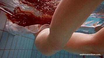 Hot brunette Lola shows off big tits in steamy scene