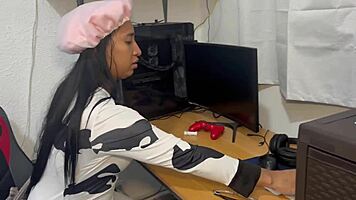 Stepmother Halloween Surprise with Doggystyle Creampie for Amateur Slut