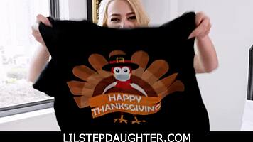 Stepdaughter shows thanks with a sexy Thanksgiving surprise