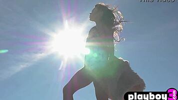 Drew Catherine posing naked outdoor showing her pussy and ass?