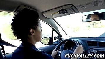 Amethyst Banks, Chocolate Skin Cutie, Rides Instructor Wildly. Her Big Ass Bounces in Cowgirl Action.