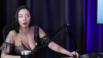 Paulo Avelar hides at the door listening to swingers in sheer red lingerie