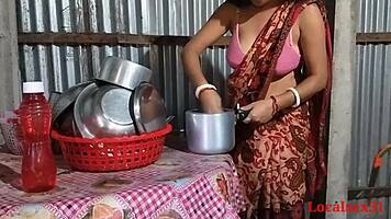 Desi Wife Chudai Rides Hard in Village Kitchen. Her Webcam Blowjob Skills Shine!