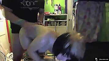 Cute teen emo girl performs on webcam