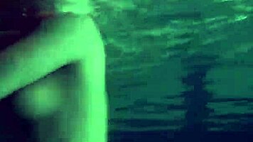 Lozhkova bathes in see through shorts in the pool