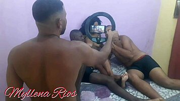 fui filmar putaria na casa e entrei na brincadeira com orgia latina