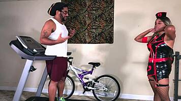 Nina Rivera Dresses As Nurse On Treadmill For Halloween