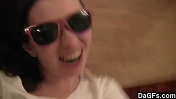 young brunette lesbians licking on the sofa, having a blast with their amateur russian couple fun