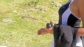 Latina MILF with big ass bent over for doggystyle pounding.