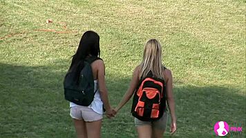 we went camping and these lesbians licked each other