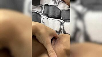 Naughty Kitty Masturbates in Pink Leggings, Showing Shaved Pussy