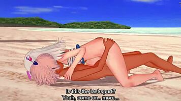 Gawr Gura takes hard interracial pounding on the beach with wild blowbang action. Anime babe loves every second of cum-drenched fun!