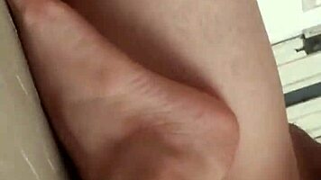 I'm masturbating while he fucks my big ass with his monster cock, and I love it