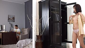 Hey, skinny gets drilled and cums in mouth