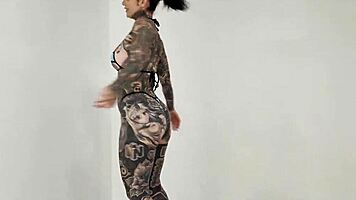 Melody Radford tries on sheer micro bikini! Huge tits