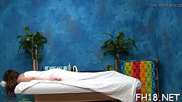 Sex Massage With Rough Fucking And Blowjob For Oiled Teen 18+ Couple