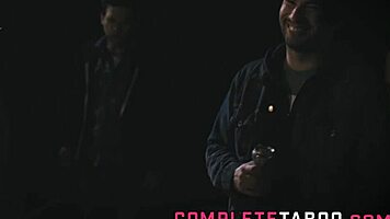 Blonde Teen Rubs Against Busty Milf Outdoors