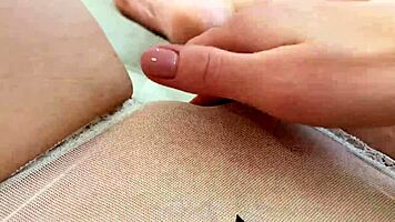 i squirt while jerking my huge clit with wet panties