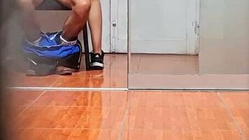 Hidden camera on cute Argentine secretary