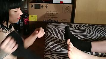 sexy teen licks masters feet!
