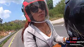 Thai Girlfriend's Big Ass in Public Shop Sex.