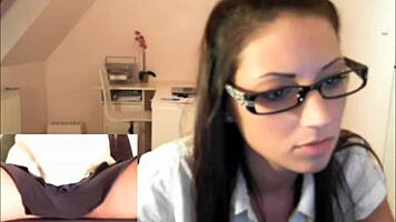 Cute Girl Plays On Webcam