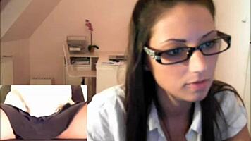 Cute Girl Plays On Webcam