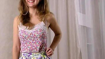 Look at this lovesome kitten spreading her narrow twat and losing her virginity