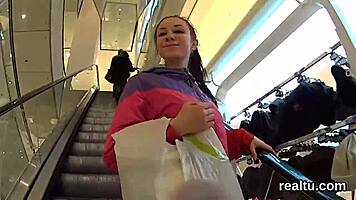 Flawless czech teen teased in supermarket, then drilled in pov