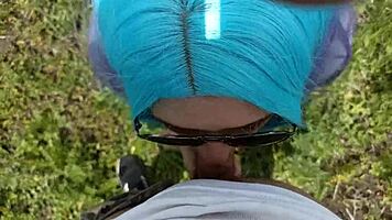 Vulgar Student Sucks Horny Cumshot Blowjob In Public Outdoor Park