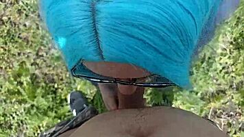 Vulgar Student Sucks Horny Cumshot Blowjob In Public Outdoor Park