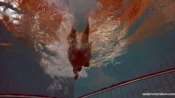 Big Tits Petite Babe Deniska Enjoys Swimming Underwater in the Pool