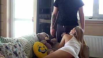 I’m so turned on by my school stepsister’s teasing