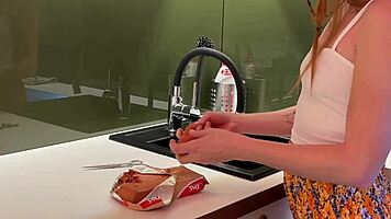 sexy redhead lya shows her shaved pussy 😍