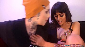 Young dykes lick and finger with butt plugs and dildos