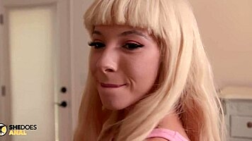 Petite Kenzie's Rough Anal Orgasms in Garage