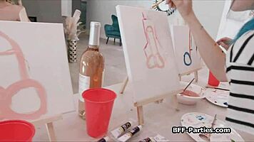 Sexy Painters Jumping On Nude Models Hard Cock