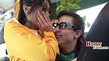 Nerdy Stepsiblings Sneakily Fuck