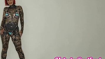 Athletic milf melody radford tries on sheer micro bikini