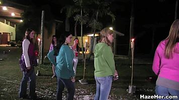 Secret Sorority Hazing Under Moonlight