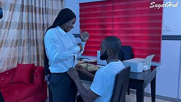 He fucks me with his big fat cock at work 😏