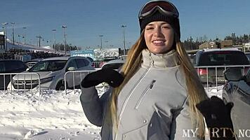 Hubby and wife lure ski instructor into filthy threesome action. Things got real messy fast! 😈