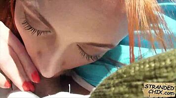 redhead cheerleader eva berger shines in action