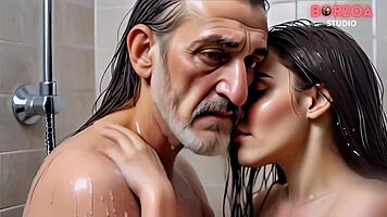 Mia’s first blowjob as innocent teen sucks step-papa’s big cock