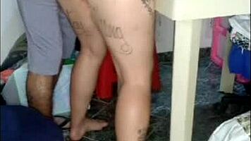 fat teen gets assfucked bent over in homemade reality video with shaved pussy and anal