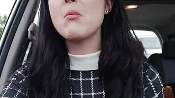 Hot Adams Family daughter SMOKES in car before teasing