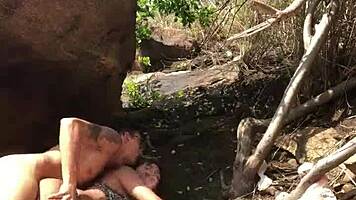 Stunning Brunette Babe Fucked Hard on Beach Outdoors! Wow!