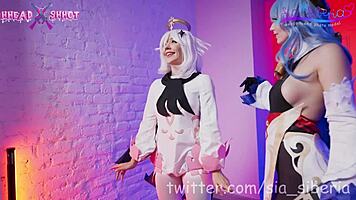 Paimon, are you instructing Ganyu in lesbian sex with dildos and kissing?