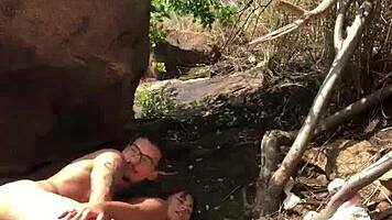 Stunning Brunette Babe Fucked Hard on Beach Outdoors! Wow!